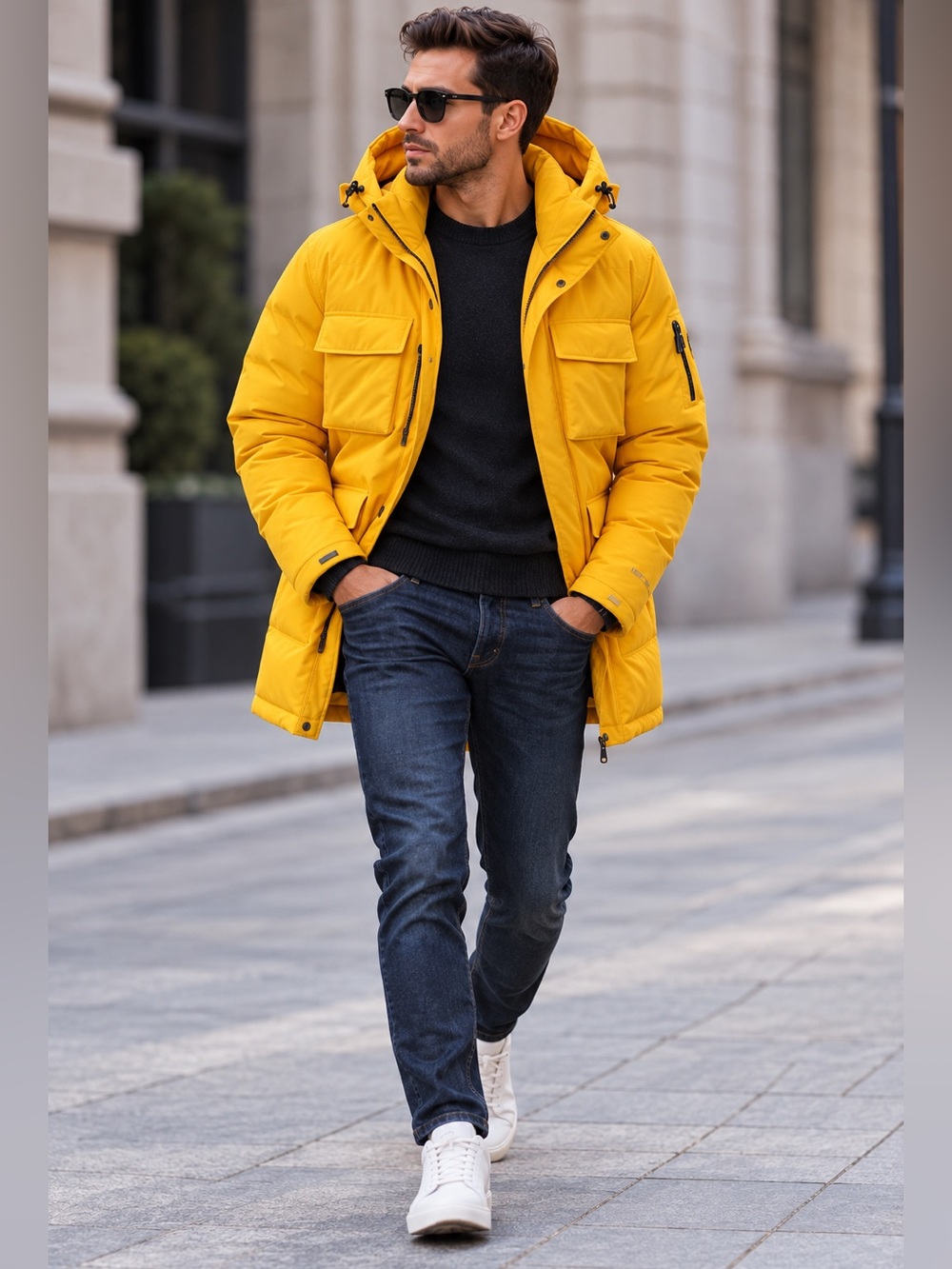 Pajar Insulated Hooded Winter Snowboarding Coat Parka Yellow